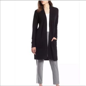 Halogen Black Wool Cashmere Duster Sweater Medium